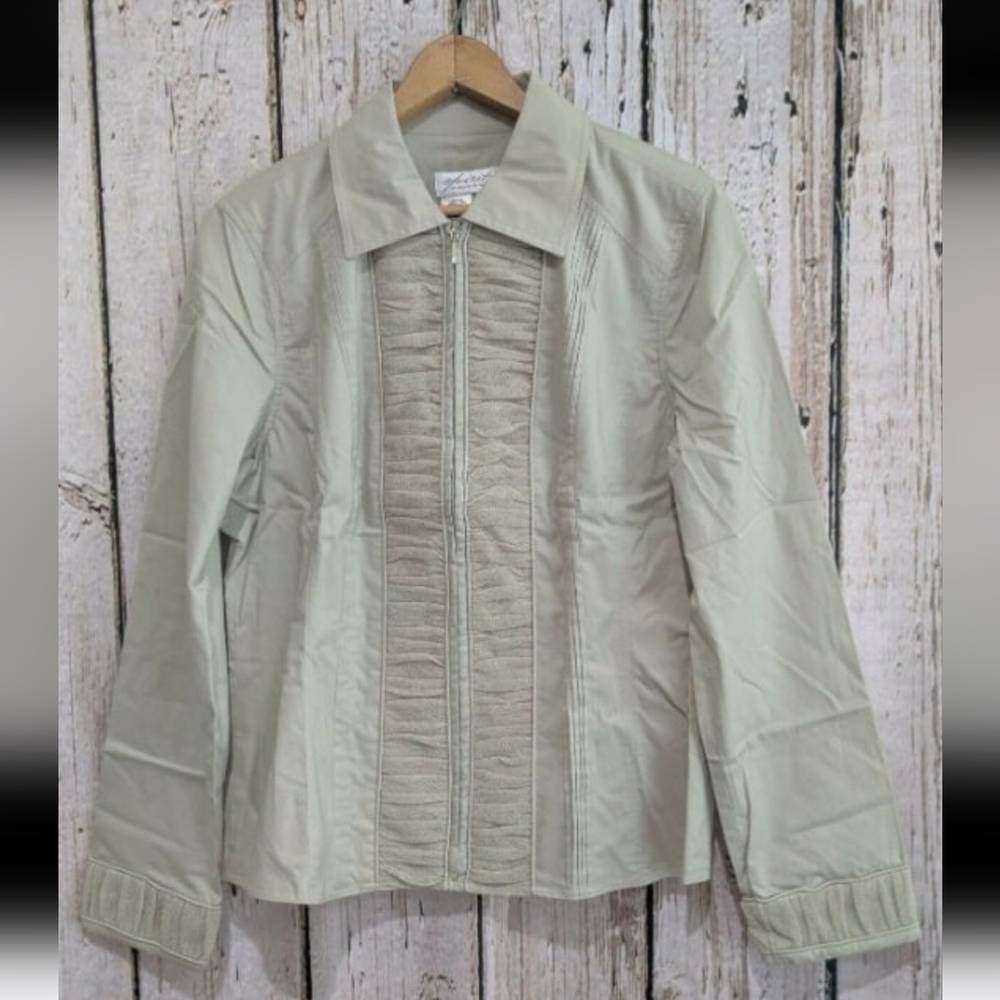 Coldwater Creek Size 6 Ruched Simple Classic Style Jacket zip up blazer coat new
